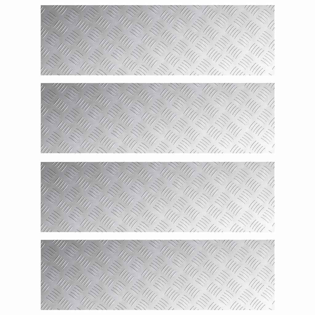 Vidaxxl Treppenstufe rechteckig 4 Stk. Silber 100 x 30 cm Aluminium