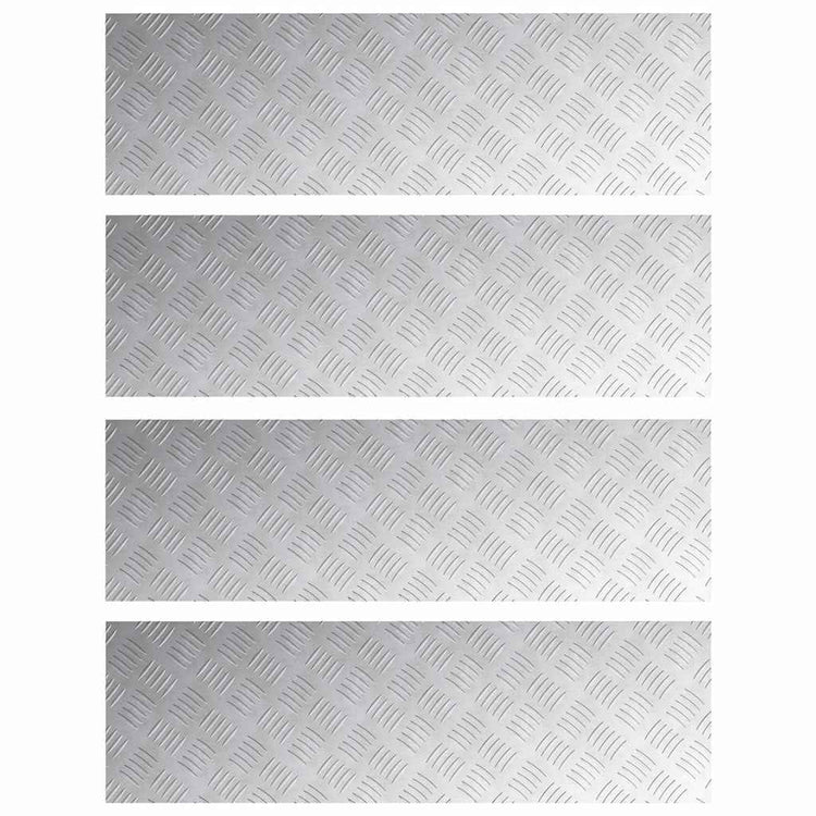 Vidaxxl Treppenstufe rechteckig 4 Stk. Silber 100 x 30 cm Aluminium