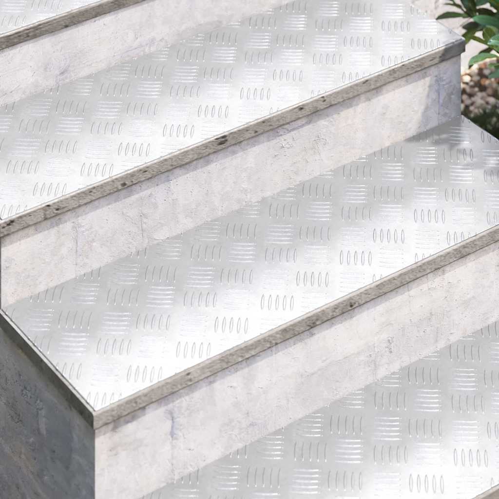 Vidaxx Treppenstufe rechteckig 2 Stk. Silber 100 x 30 cm Aluminium