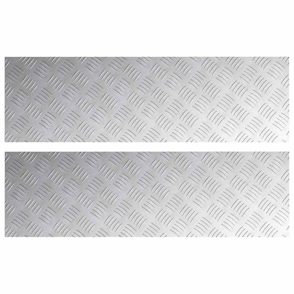 Vidaxx Treppenstufe rechteckig 2 Stk. Silber 100 x 30 cm Aluminium