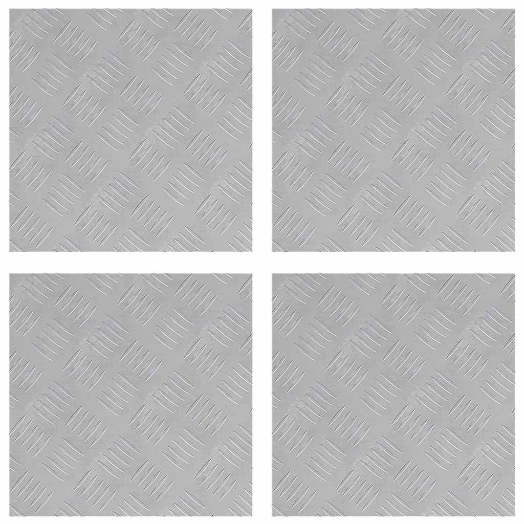 Vidaxxl Treppenstufe quadratisch 4 Stk. Silber 40 x 40 cm Aluminium
