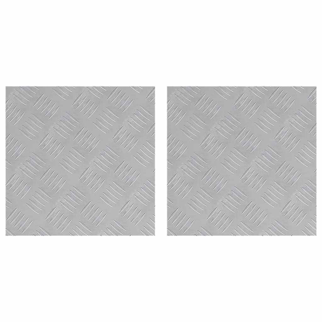 Vidaxxl Treppenstufe quadratisch 2 Stk. Silber 40 x 40 cm Aluminium