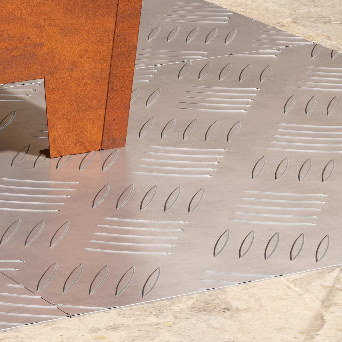 Vidaxxl Treppenstufe quadratisch 4 Stk. Silber 40 x 40 cm Aluminium