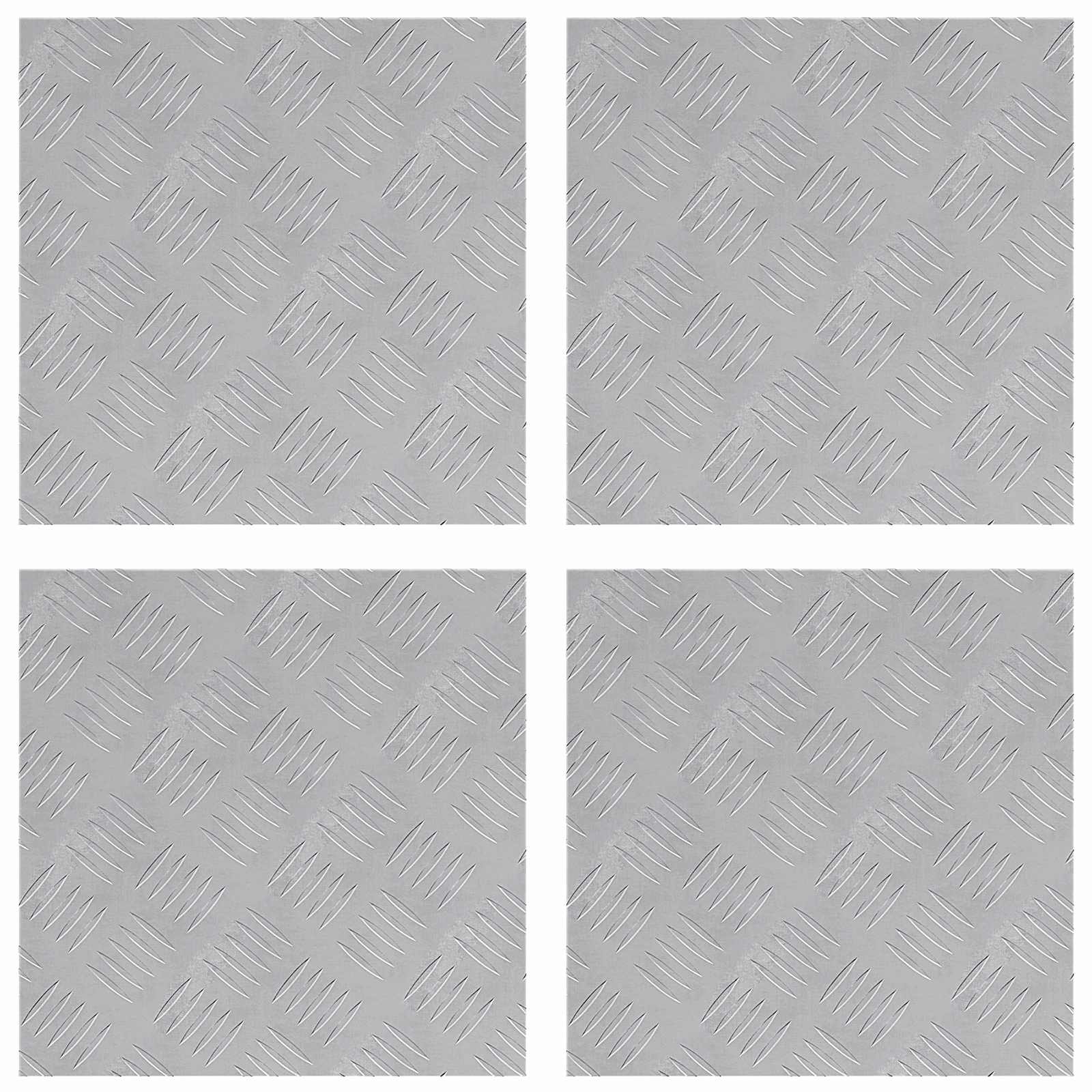 Vidaxxl Treppenstufe quadratisch 4 Stk. Silber 40 x 40 cm Aluminium