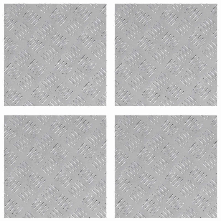 Vidaxxl Treppenstufe quadratisch 4 Stk. Silber 40 x 40 cm Aluminium