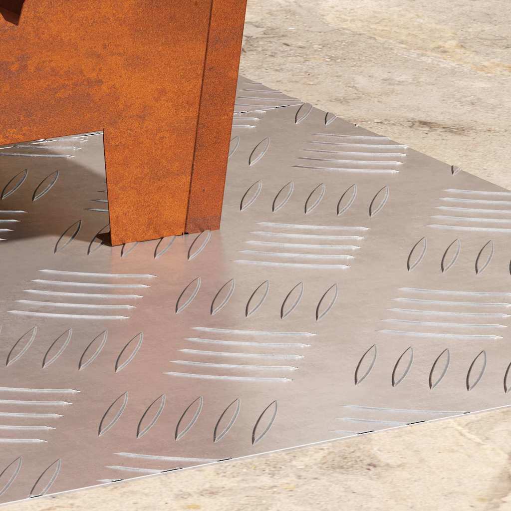 Vidaxx Treppenstufe rechteckig 2 Stk Silber 60 x 40 cm Aluminium