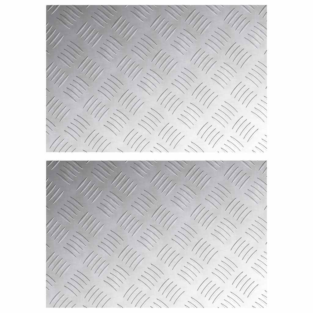 Vidaxx Treppenstufe rechteckig 2 Stk Silber 60 x 40 cm Aluminium