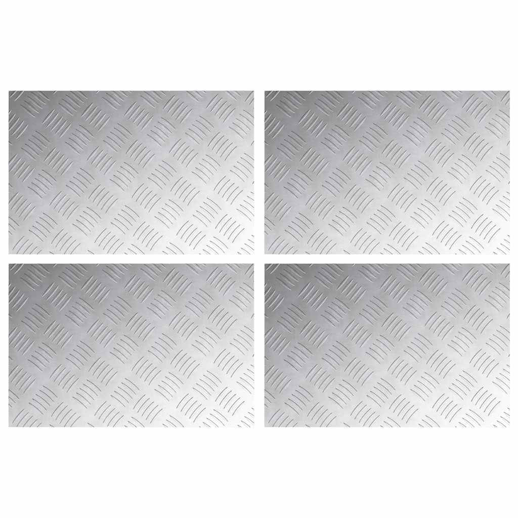 Vidaxxl Treppenstufe rechteckig 4 Stk. Silber 60 x 40 cm Aluminium