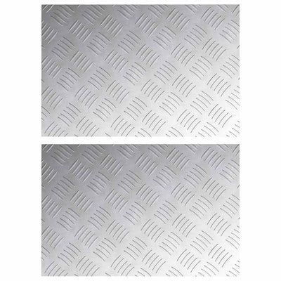 Vidaxx Treppenstufe rechteckig 2 Stk Silber 60 x 40 cm Aluminium