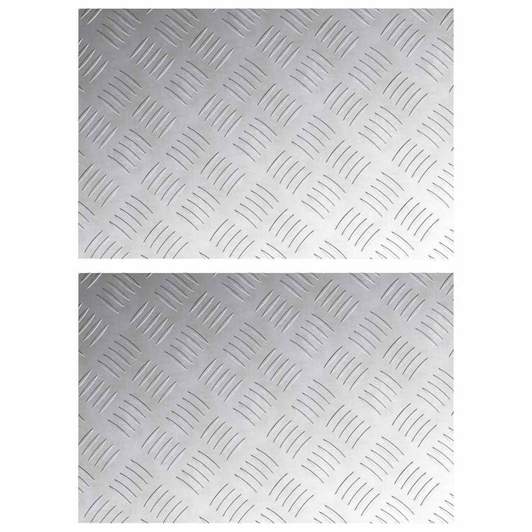 Vidaxx Treppenstufe rechteckig 2 Stk Silber 60 x 40 cm Aluminium