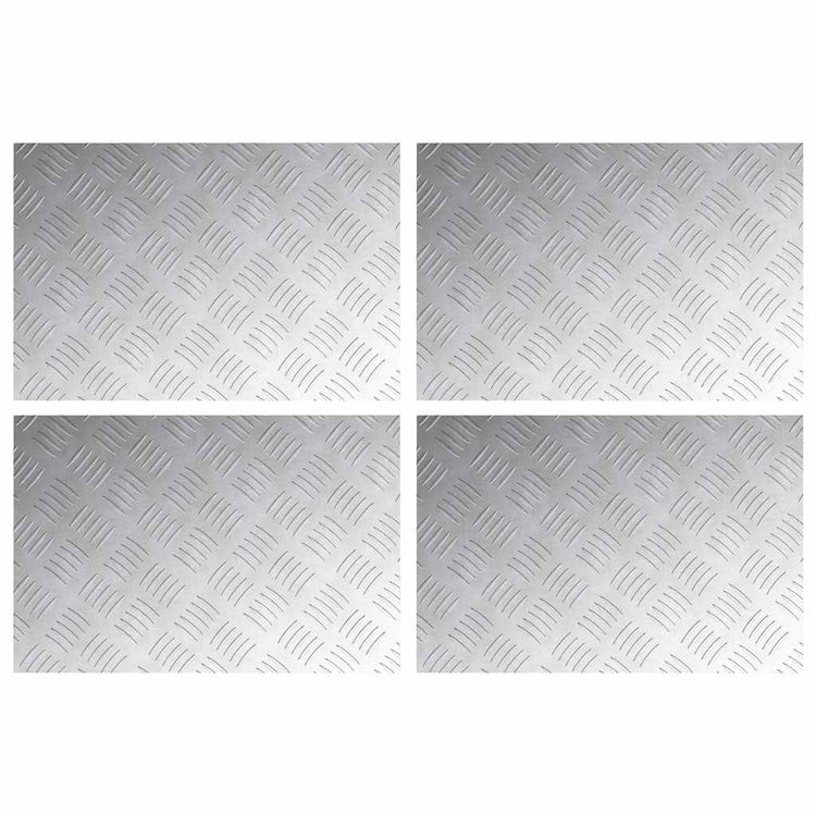 Vidaxxl Treppenstufe rechteckig 4 Stk. Silber 60 x 40 cm Aluminium