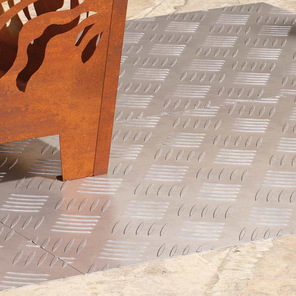 VidaXL Treppenstufe rechteckig 4 Stk. Silber 70 x 40 cm Aluminium