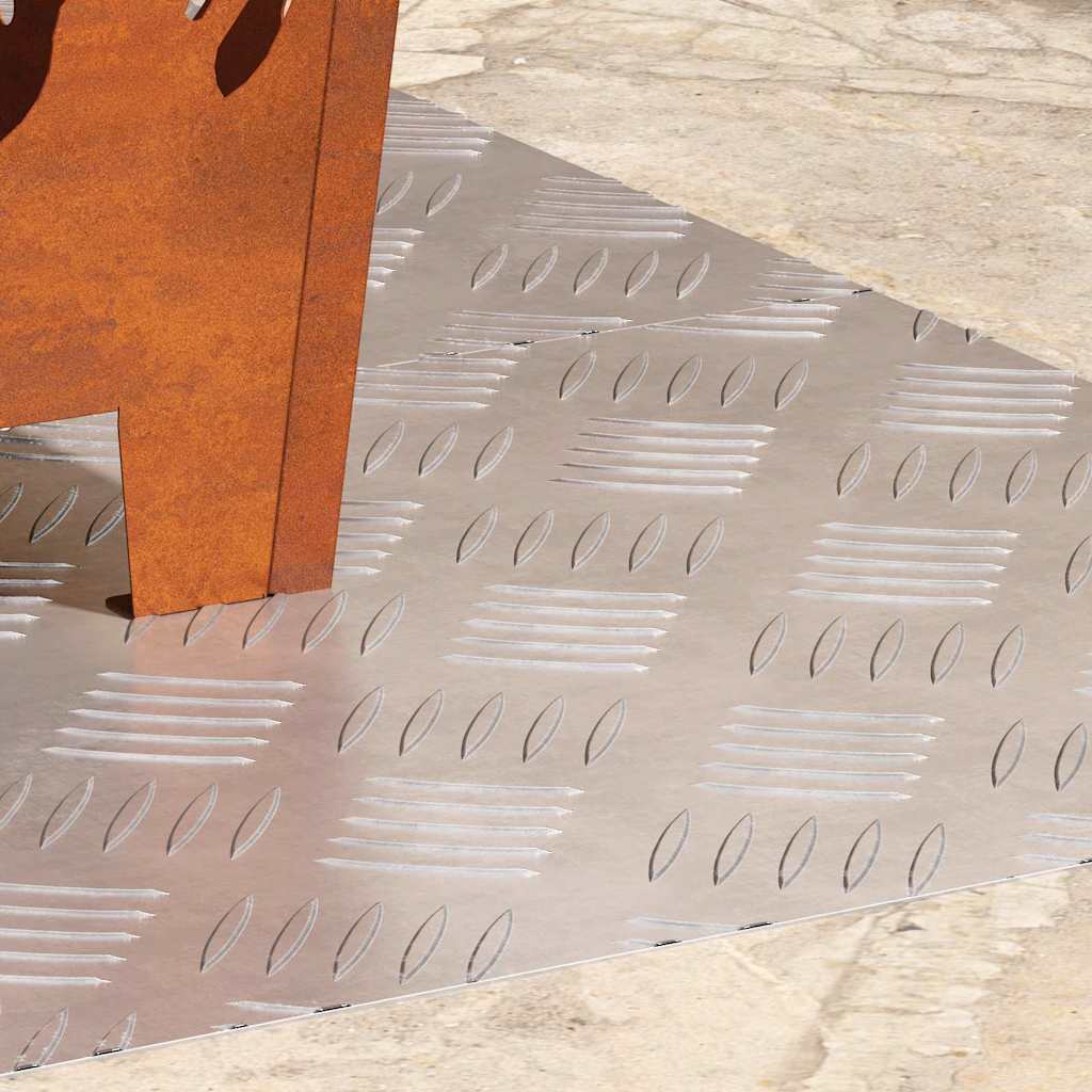 Vidaxx Treppenstufe rechteckig 2 Stk. Silber 80 x 40 cm Aluminium