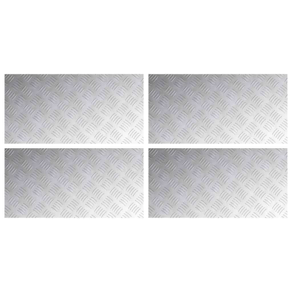 Vidaxxl Treppenstufe rechteckig 4 Stk. Silber 80 x 40 cm Aluminium
