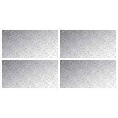 Vidaxxl Treppenstufe rechteckig 4 Stk. Silber 80 x 40 cm Aluminium