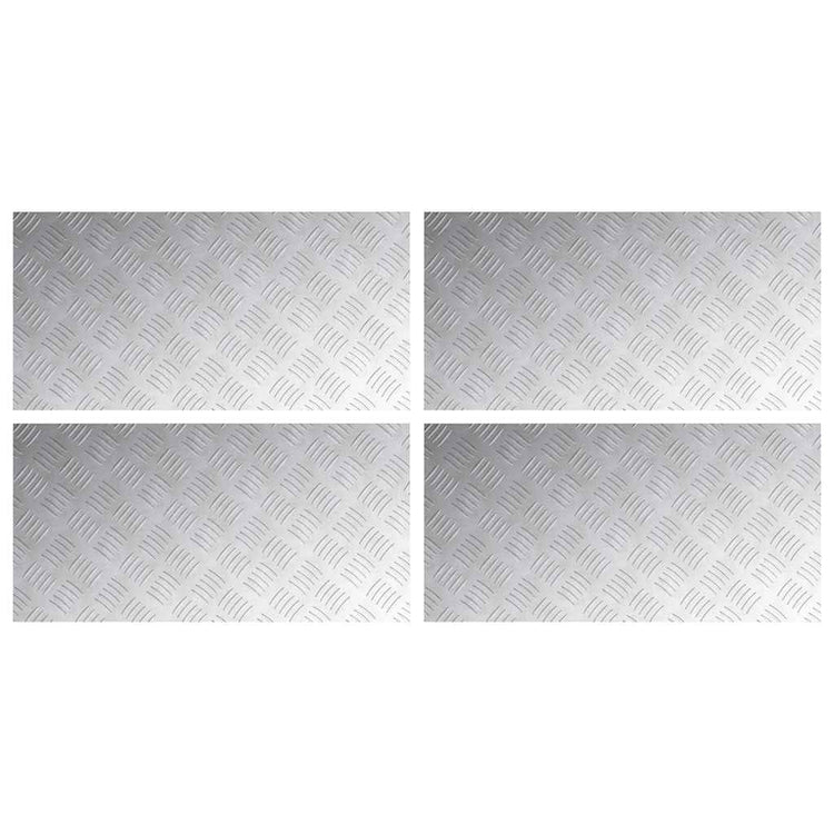 Vidaxxl Treppenstufe rechteckig 4 Stk. Silber 80 x 40 cm Aluminium