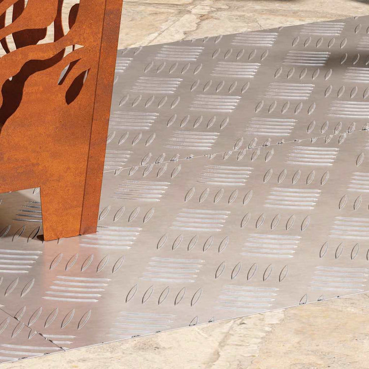 Vidaxx Treppenstufe rechteckig 4 Stk. Silber 90 x 40 cm Aluminium