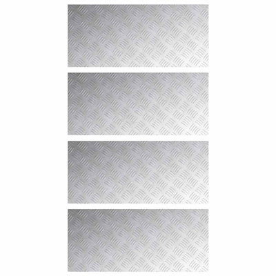 Vidaxx Treppenstufe rechteckig 4 Stk. Silber 90 x 40 cm Aluminium