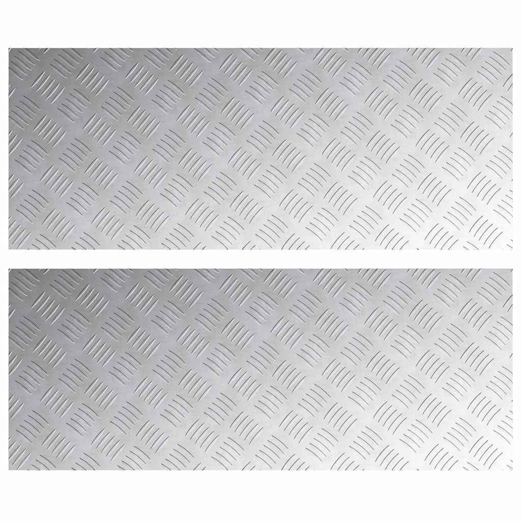Vidaxx Treppenstufe rechteckig 2 Stk. Silber 100 x 40 cm Aluminium