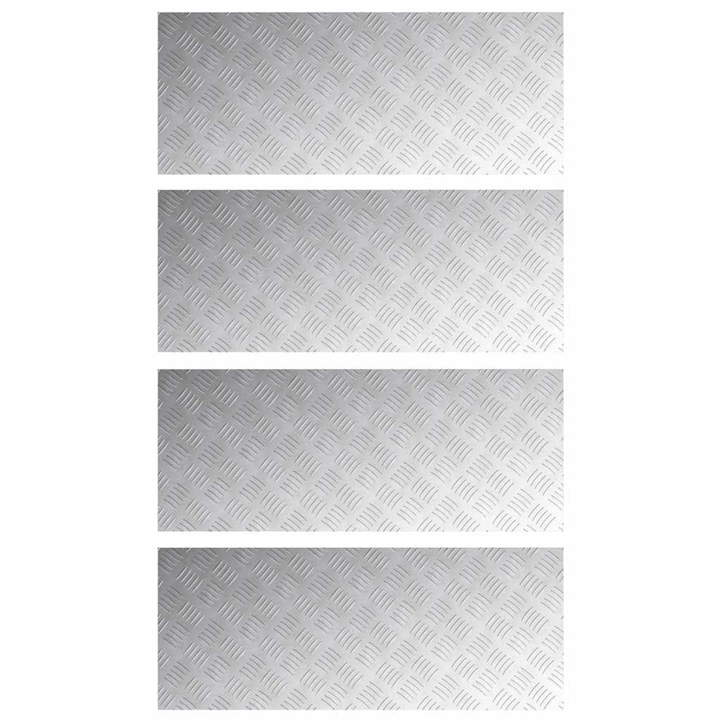 VidaXL Treppenstufe rechteckig 4 Stk. Silber 100 x 40 cm Aluminium
