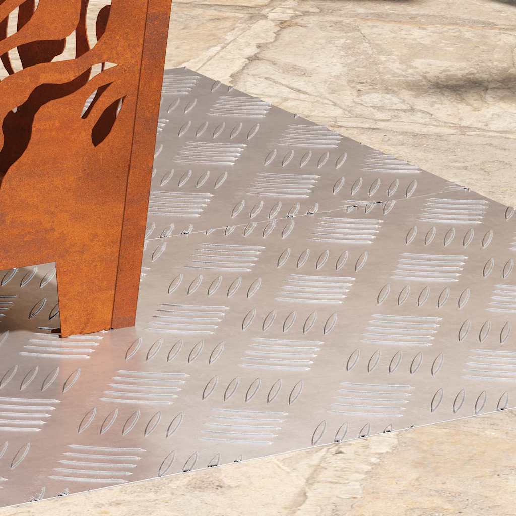 VidaXL Treppenstufe rechteckig 2 Stk. Silber 100 x 40 cm Aluminium