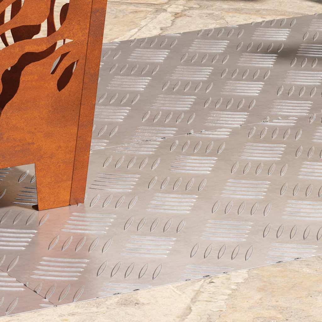 VidaXL Treppenstufe rechteckig 4 Stk. Silber 100 x 40 cm Aluminium
