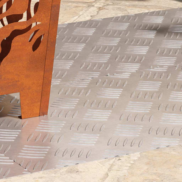 VidaXL Treppenstufe rechteckig 4 Stk. Silber 100 x 40 cm Aluminium