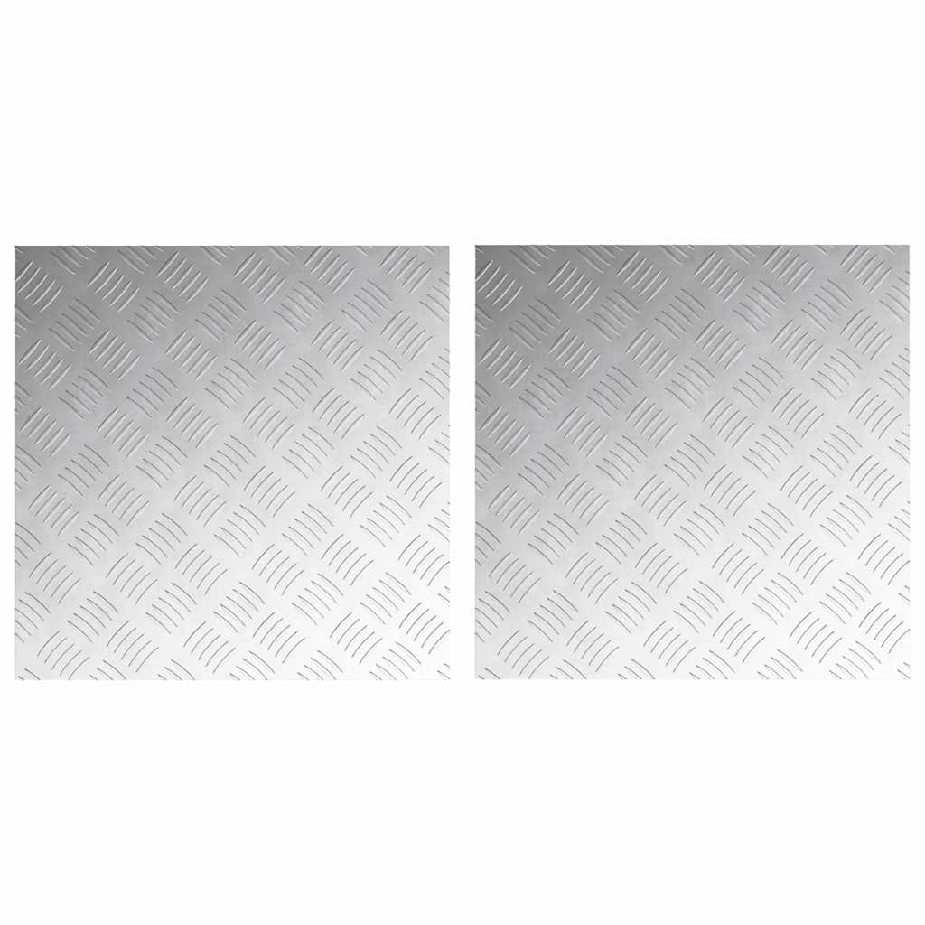 Vidaxxl Treppenstufe quadratisch 2 Stk. Silber 50 x 50 cm Aluminium