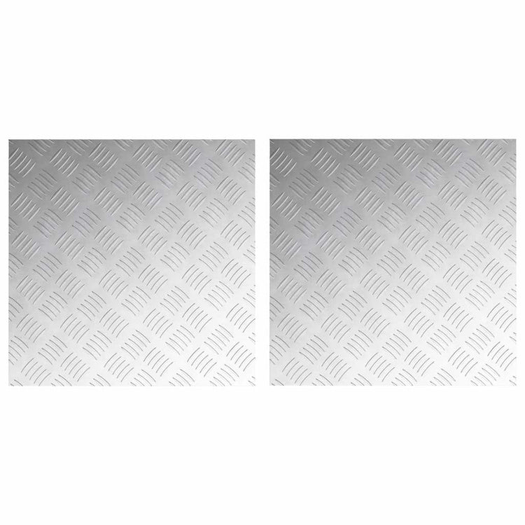 Vidaxxl Treppenstufe quadratisch 2 Stk. Silber 50 x 50 cm Aluminium