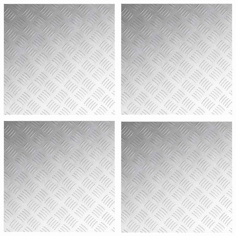 Vidaxxl Treppenstufe quadratisch 4 Stk. Silber 50 x 50 cm Aluminium