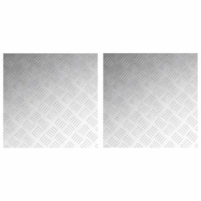 VidaXL Treppenstufe quadratisch 2 Stk. Silber 50 x 50 cm Aluminium