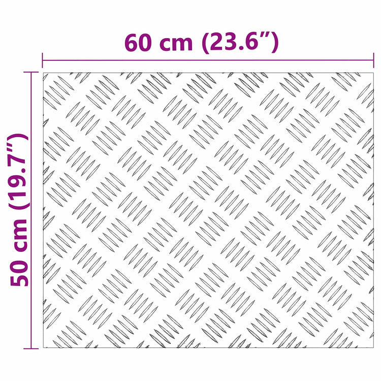 Vidaxx Treppenstufe rechteckig 4 Stk. Silber 60 x 50 cm Aluminium
