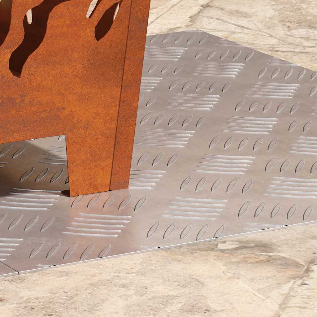 VidaXL Treppenstufe rechteckig 2 Stk. Silber 60 x 50 cm Aluminium