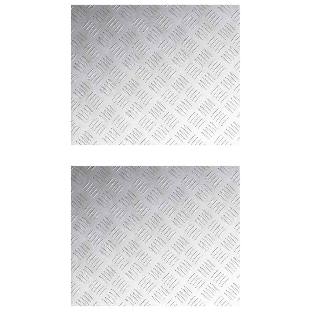 VidaXL Treppenstufe rechteckig 2 Stk. Silber 60 x 50 cm Aluminium