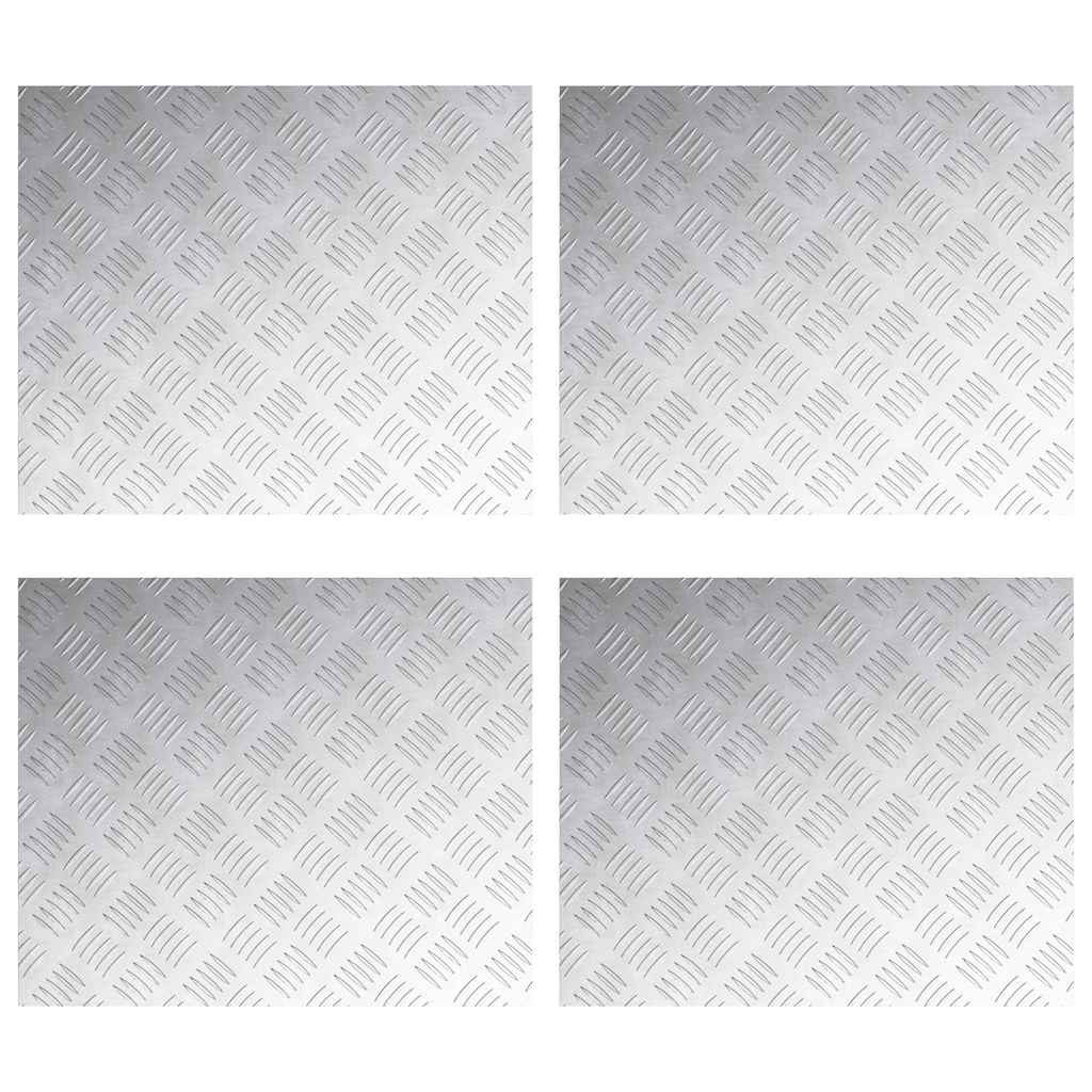 Vidaxx Treppenstufe rechteckig 4 Stk. Silber 60 x 50 cm Aluminium