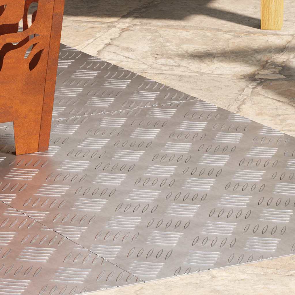 Vidaxl Treppenstufe rechteckig 4 Stk. Silber 70 x 50 cm Aluminium