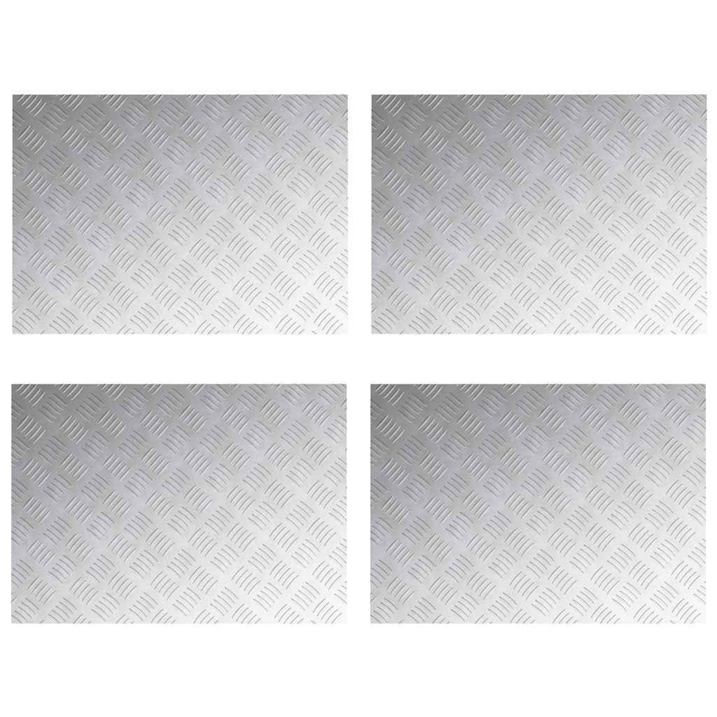 Vidaxl Treppenstufe rechteckig 4 Stk. Silber 70 x 50 cm Aluminium