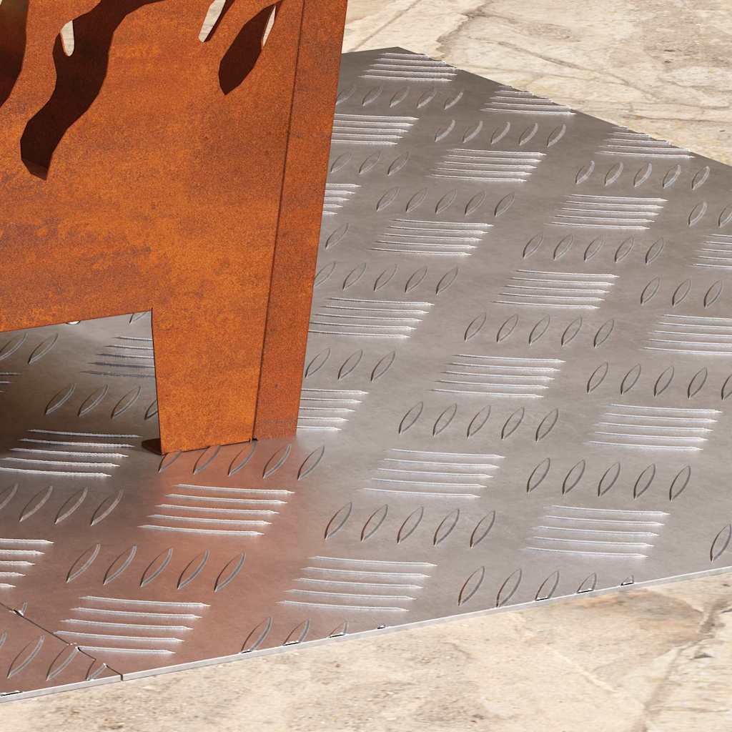 Vidaxx Treppenstufe rechteckig 2 Stk. Silber 70 x 50 cm Aluminium