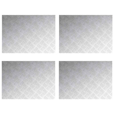 Vidaxl Treppenstufe rechteckig 4 Stk. Silber 70 x 50 cm Aluminium