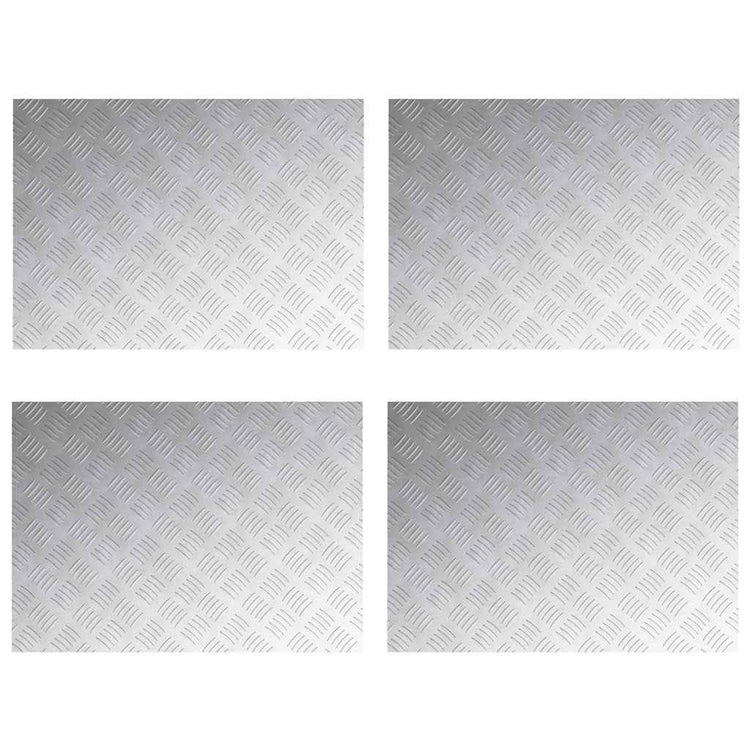 Vidaxl Treppenstufe rechteckig 4 Stk. Silber 70 x 50 cm Aluminium