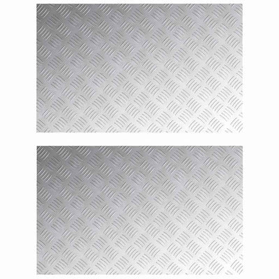 Vidaxx Treppenstufe rechteckig 2 Stk. Silber 80 x 50 cm Aluminium