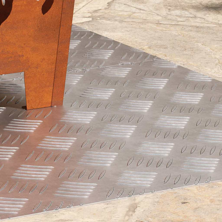 Vidaxx Treppenstufe rechteckig 2 Stk. Silber 80 x 50 cm Aluminium