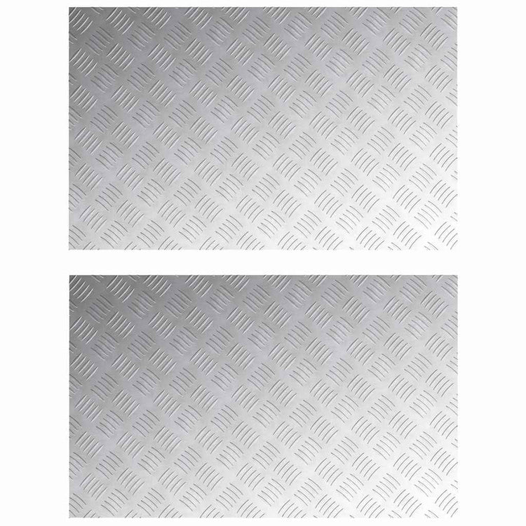 Vidaxx Treppenstufe rechteckig 2 Stk. Silber 80 x 50 cm Aluminium