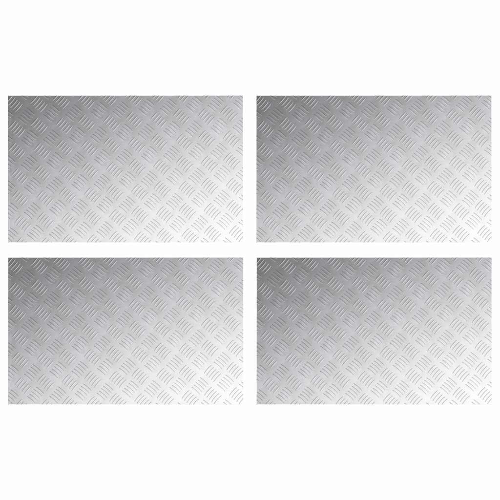 VidaXL Treppenstufe rechteckig 4 Stk. Silber 80 x 50 cm Aluminium