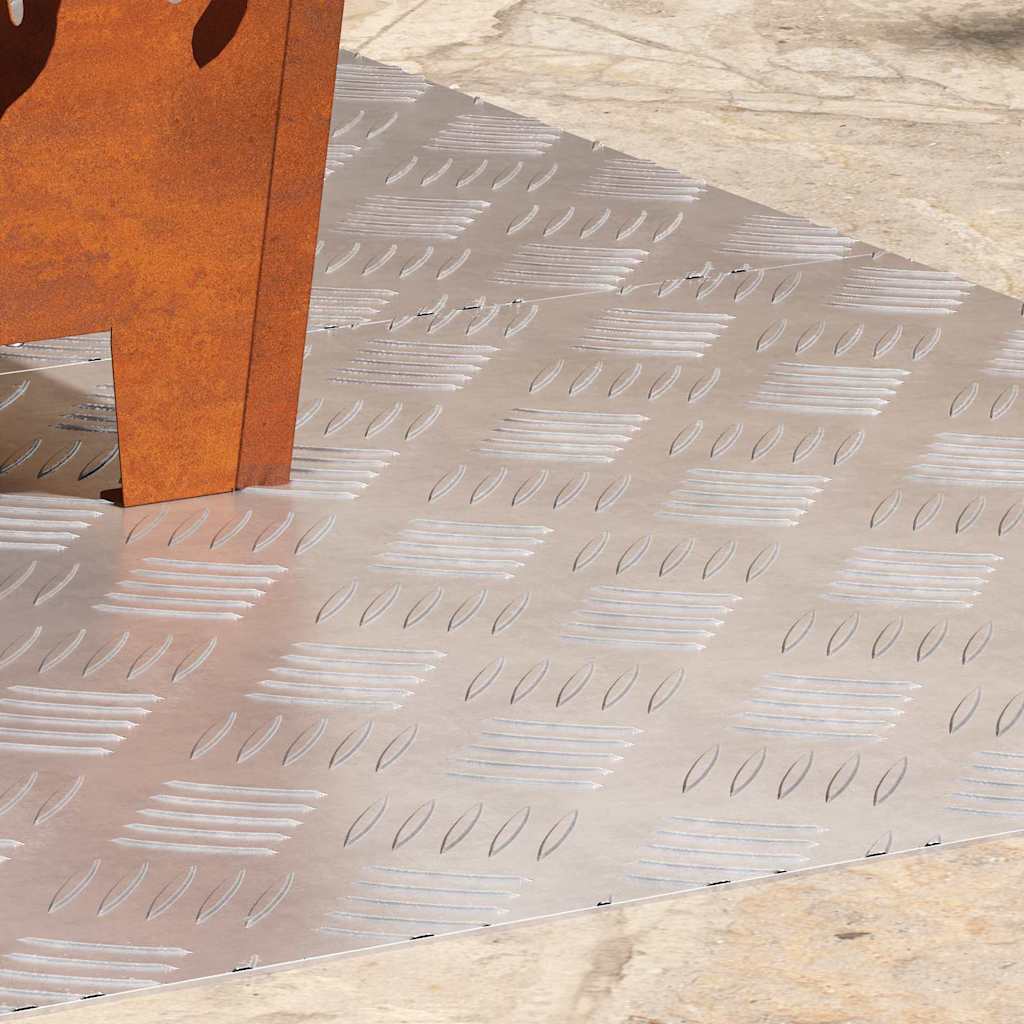Vidaxx Treppenstufe rechteckig 2 Stk. Silber 90 x 50 cm Aluminium