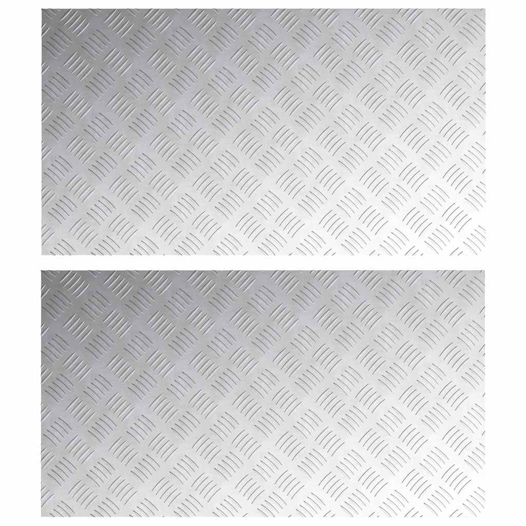 Vidaxx Treppenstufe rechteckig 2 Stk. Silber 90 x 50 cm Aluminium