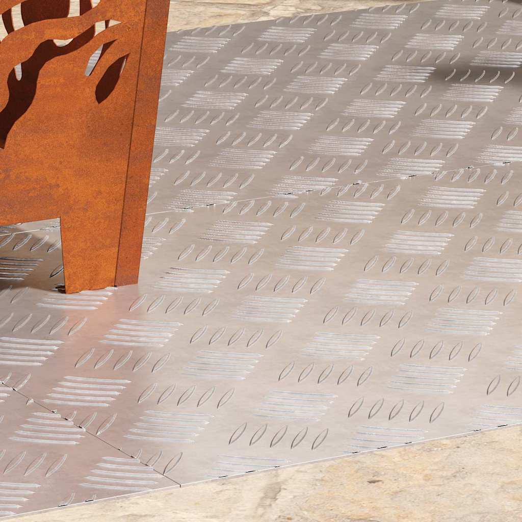 VidaXL Treppenstufe rechteckig 4 Stk. Silber 90 x 50 cm Aluminium