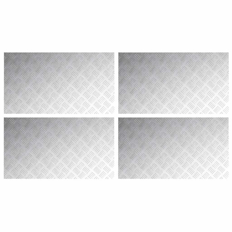 VidaXL Treppenstufe rechteckig 4 Stk. Silber 90 x 50 cm Aluminium