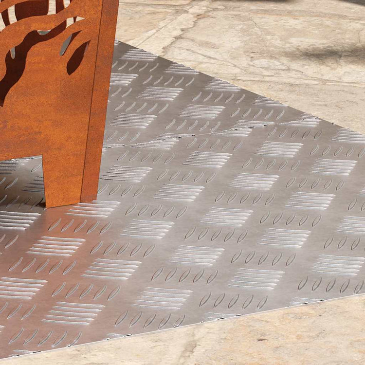 Vidaxx Treppenstufe rechteckig 2 Stk Silber 100 x 50 cm Aluminium
