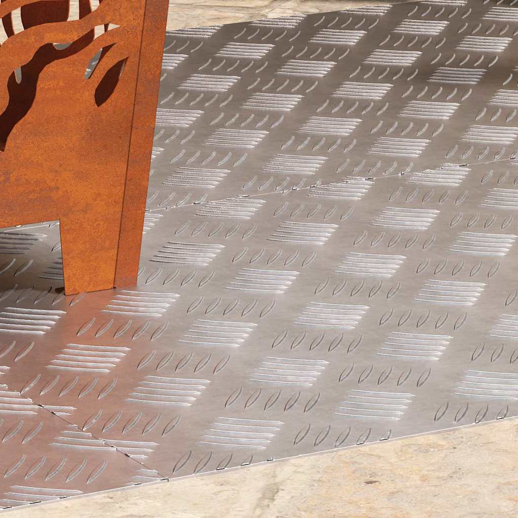 VidaXL Treppenstufe rechteckig 4 Stk. Silber 100 x 50 cm Aluminium